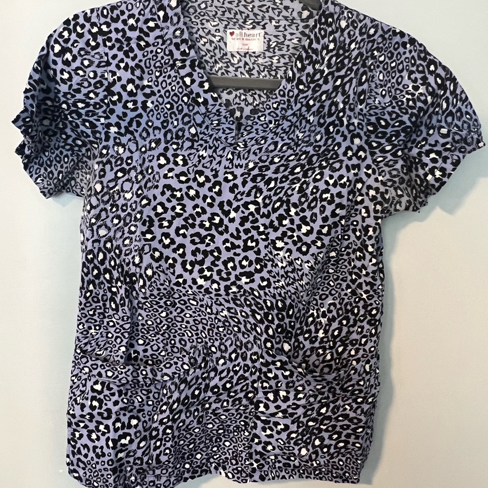 All Heart Scrub Basics Animal Print Scrub Top